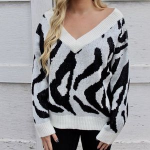 NWT Zebra Print Sweater